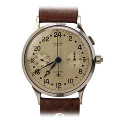 Used Rare Universal Geneve Stainless Steel Chronograph c. 1940's