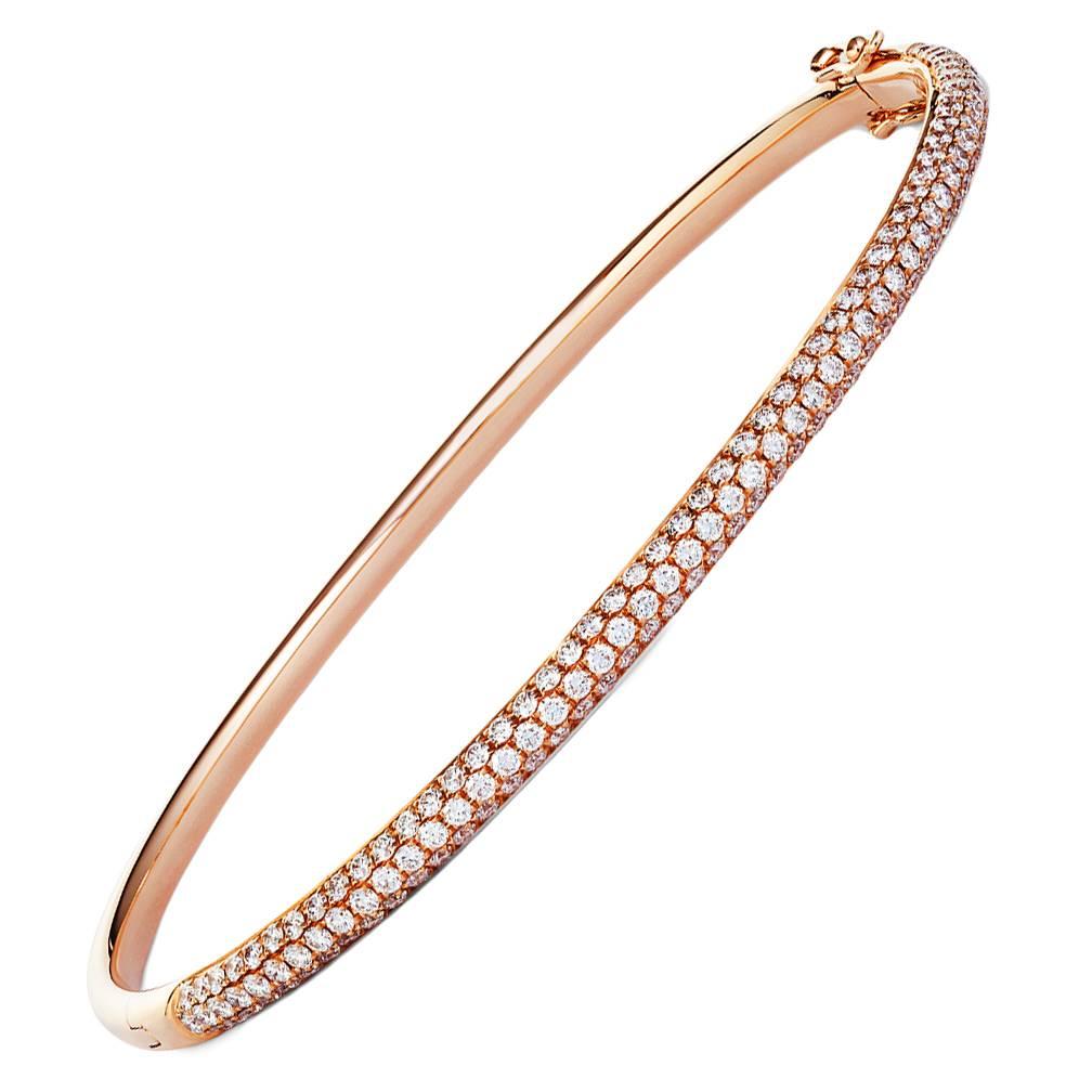 Pavé Diamond gold Bangle Bracelet For Sale