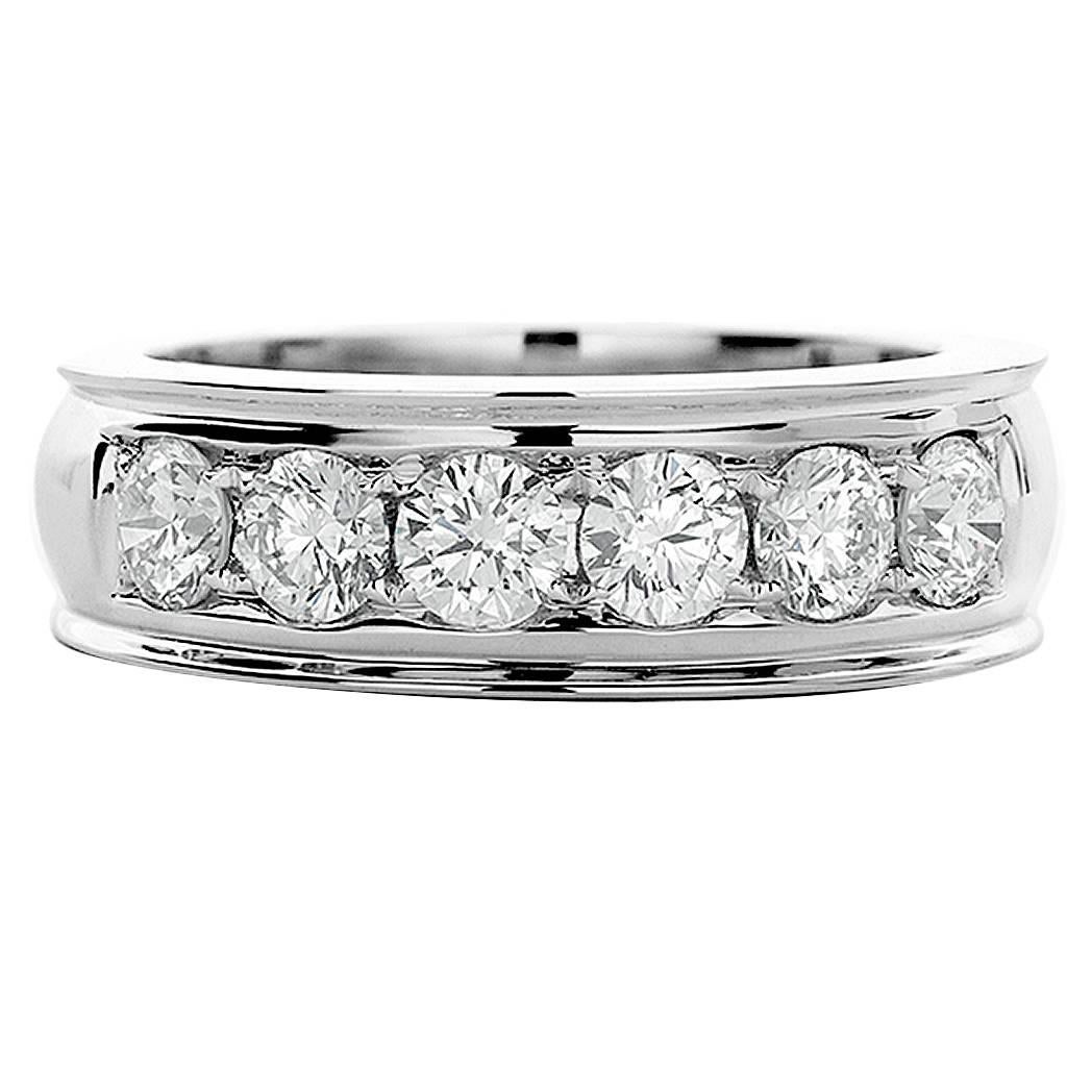 diamond gold Six Prong Set band Ring For Sale