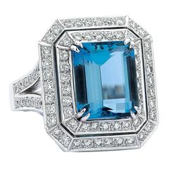 Santa Maria Aquamarine Diamond Gold Ring