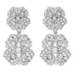 Rosette Chandelier Diamond gold dangle Earrings