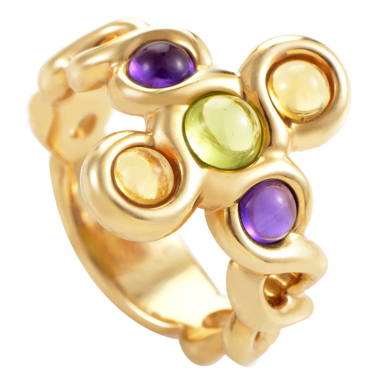 Chanel Multi-Gem Gold Ring