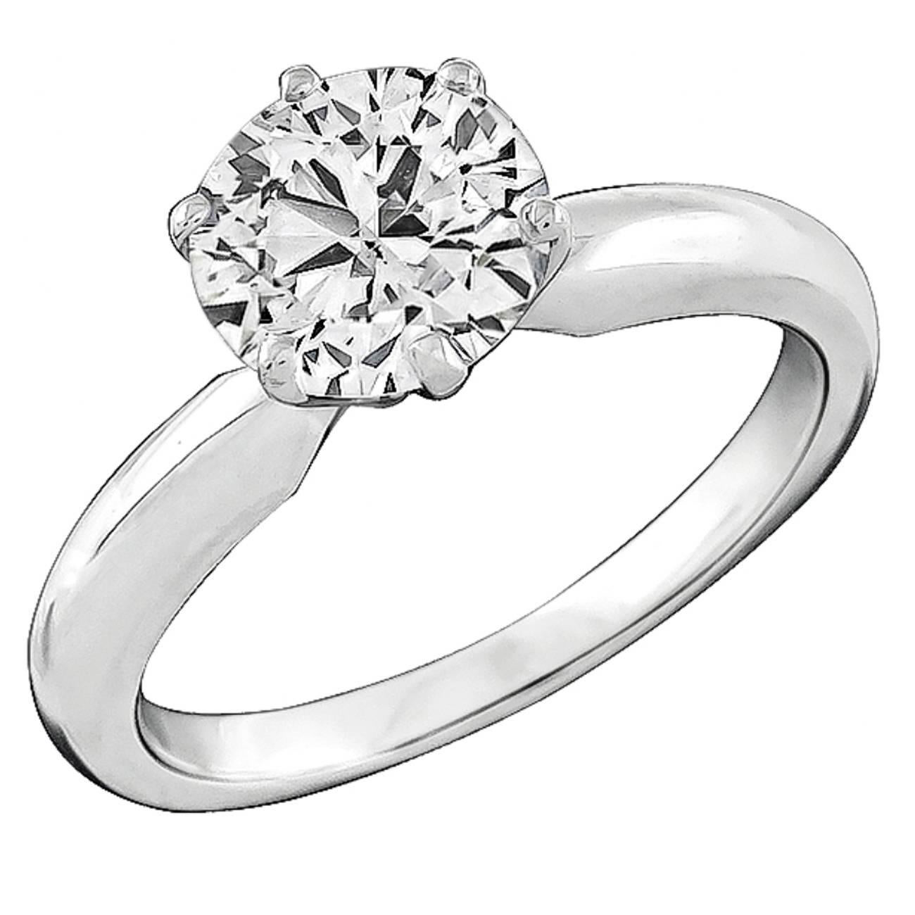 1.48 Carat GIA Cert Diamond gold Solitaire Engagement Ring For Sale