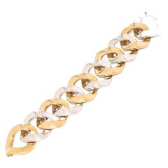 Pomellato Large two color gold Link Bracelet