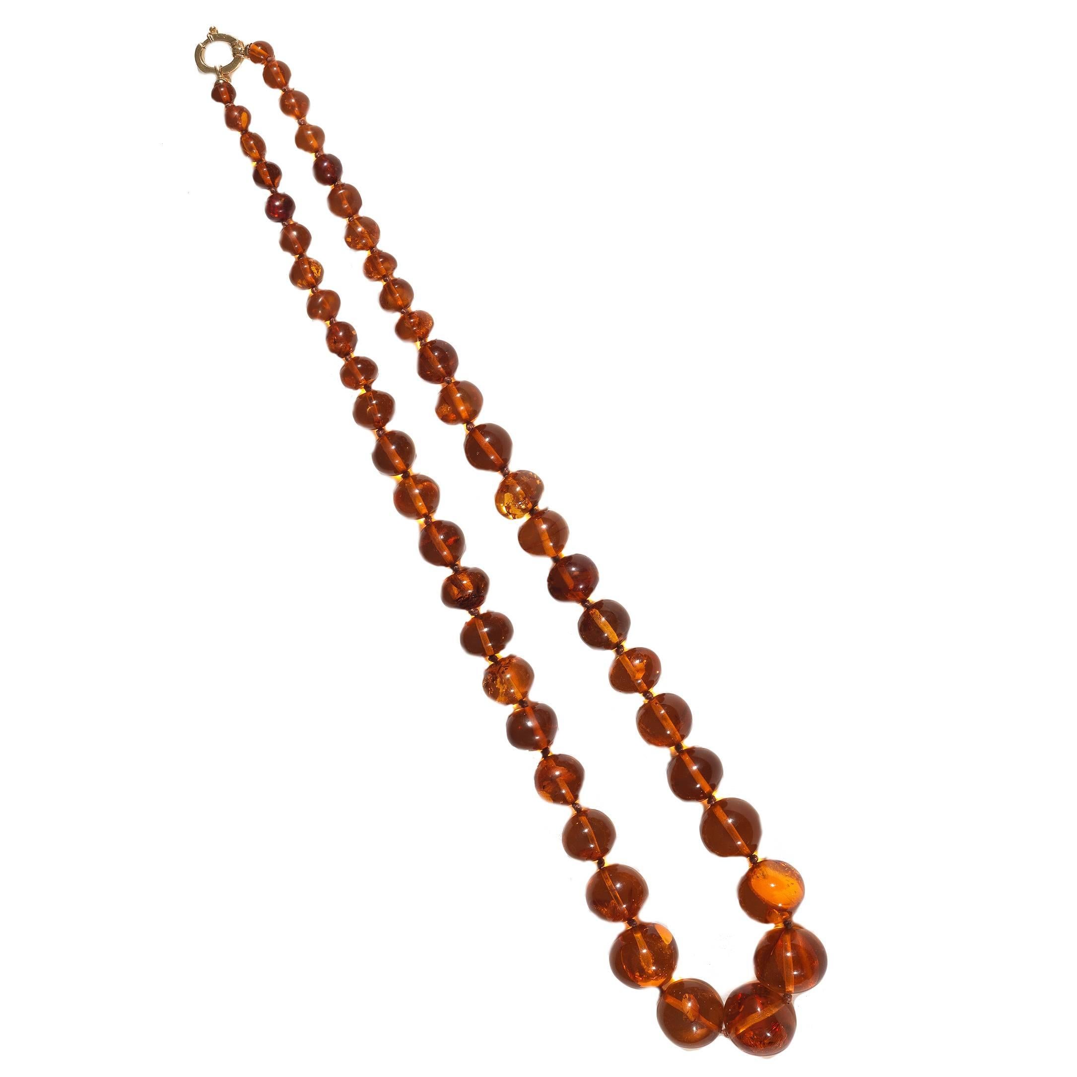 Amber Round Bead Necklace