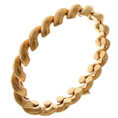 18 Karat Rose Gold Vintage Link Bracelet Torchon Made in Italy