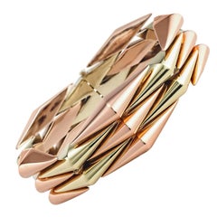 Mid-Century Two Color Gold Link Bracelet
