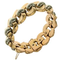 1940s White Rose Gold Link Bracelet 10
