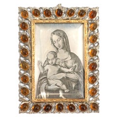 Vintage Buccellati Citrine Silver Gold Madonna Miniature 