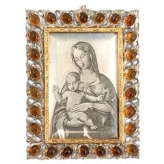 Buccellati Citrine Silver Gold Madonna Miniature 6