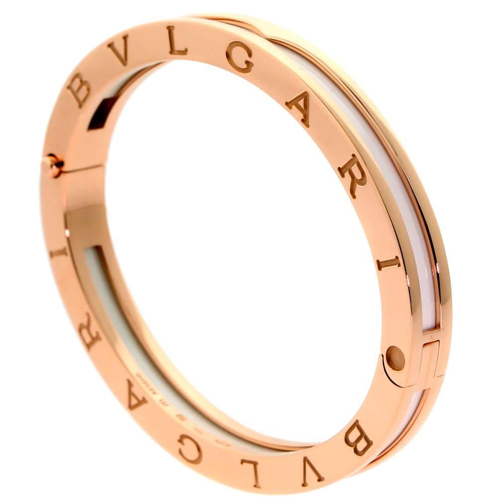 Bulgari B.zero1 Ceramic Gold Bangle Bracelet