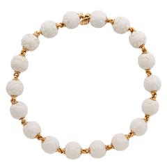 Bulgari Chandra Porcelain Bead Gold Necklace 10