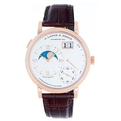 A. Lange & Sohne Rose Gold Grand Lange 1 Moonphase Wristwatch Ref 139.032