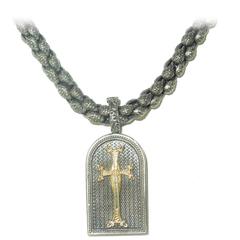 Stambolian Silver Gold Cross Necklace