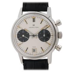 Retro Hamilton Stainless Steel Chronograph Wristwatch