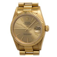 Rolex Yellow Gold Midsize Datejust Wristwatch Ref 68278 circa 1996