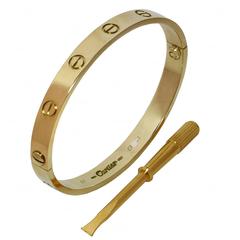 Cartier Yellow Gold Love  Bracelet Sz. 17