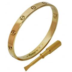 Cartier Yellow Gold love Bracelet, Sz 18