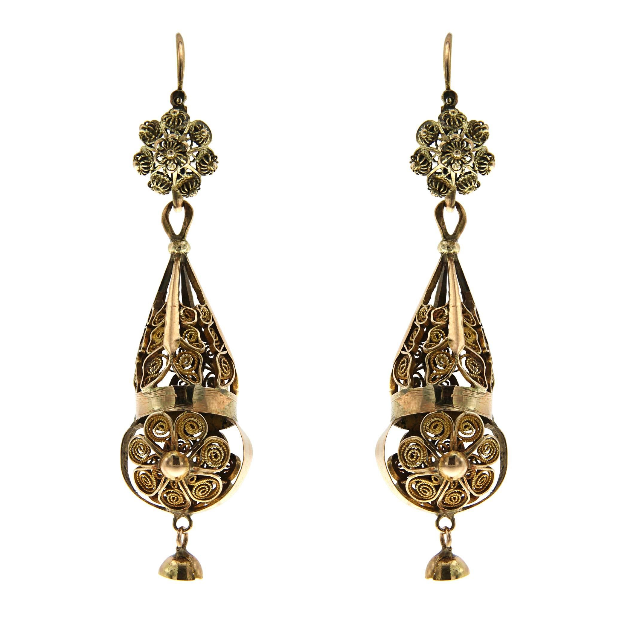 antique rose gold earrings
