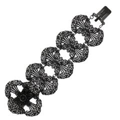 Wide and Fanciful Georgian Berlin Iron Bracelet 12