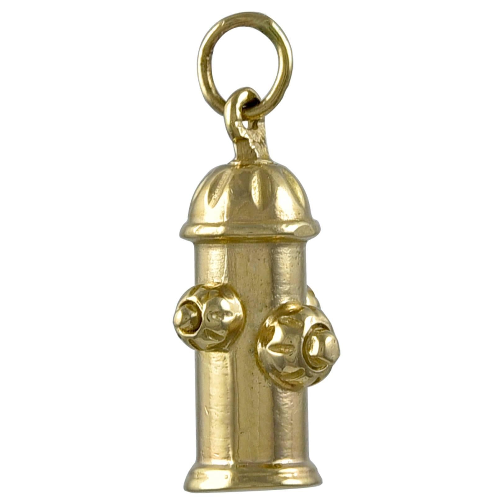 Fire Hydrant Gold Charm