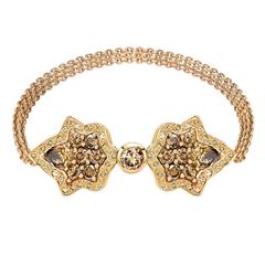 Ana De Costa Gold Cognac Diamond Cuff Bracelet 9