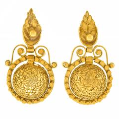 Antique Etruscanate Ball Earrings in Gold Antique Etruscanate Ball Earrings in Gold
