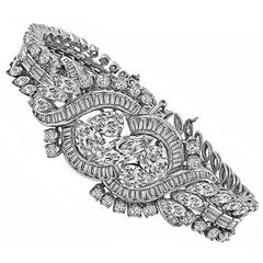 Vintage Mid-20th Century Diamond Platinum Bracelet