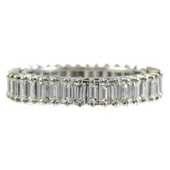 Baguette Diamond Platinum Wedding Band Ring Vintage Baguette Diamond Platinum Wedding Band Ring