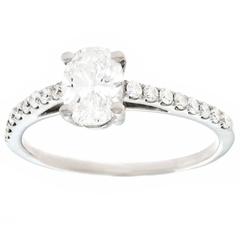 .84 Carat GIA Cert Oval Diamond Gold Engagement Ring