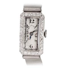 Antique Patek Philippe Lady's Platinum Gold Eighteen Jewel Manual Wind Wristwatch