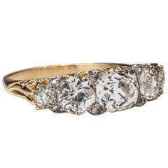 Victorian Five-Stone Diamond Gold Ring Victorian Five-Stone Diamond Gold Ring