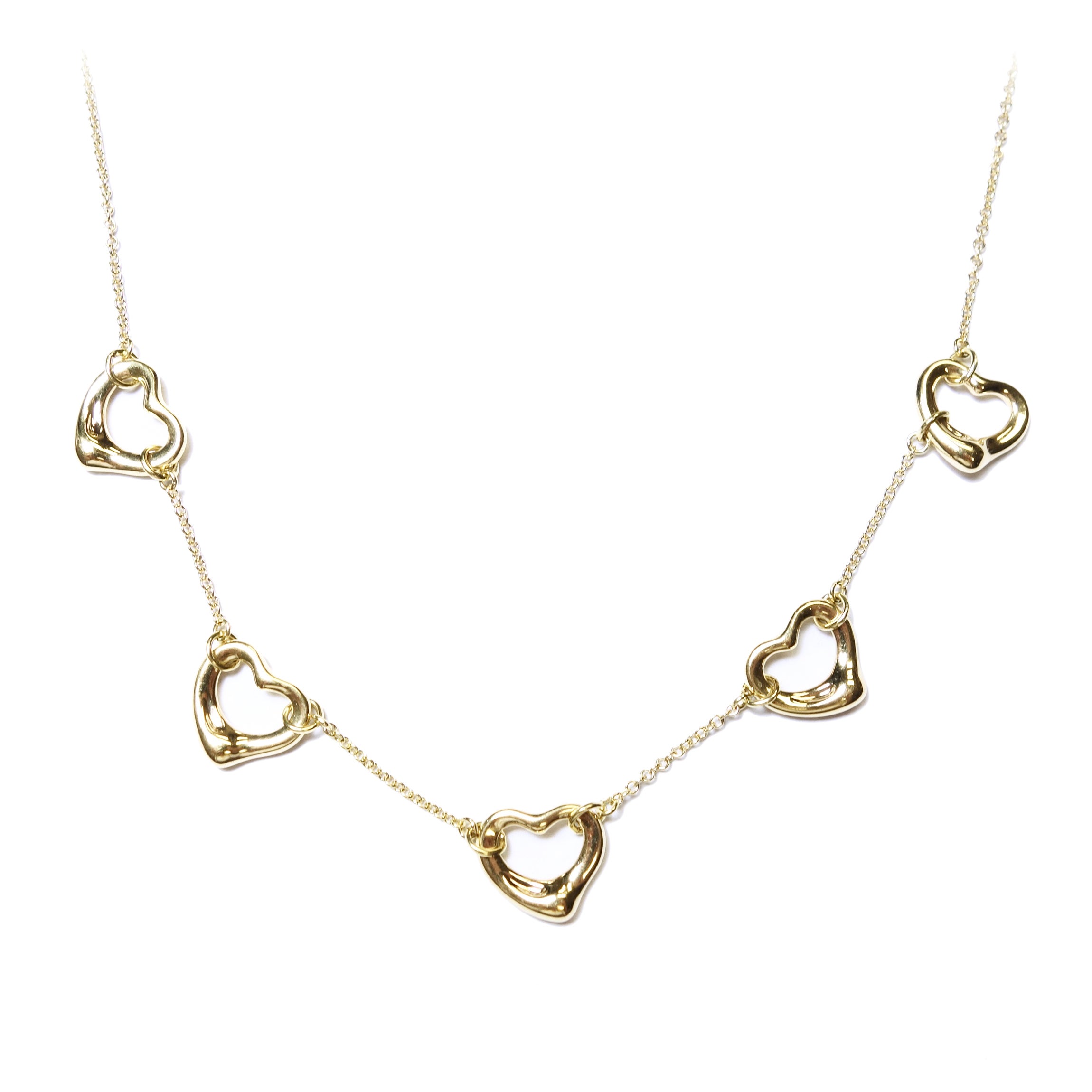 Elsa Peretti Five Hearts Gold Necklace 