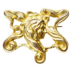 Art Nouveau Gold Pin