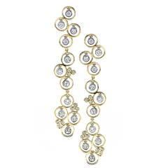 Diamond Gold Dangling Bezel Earrings