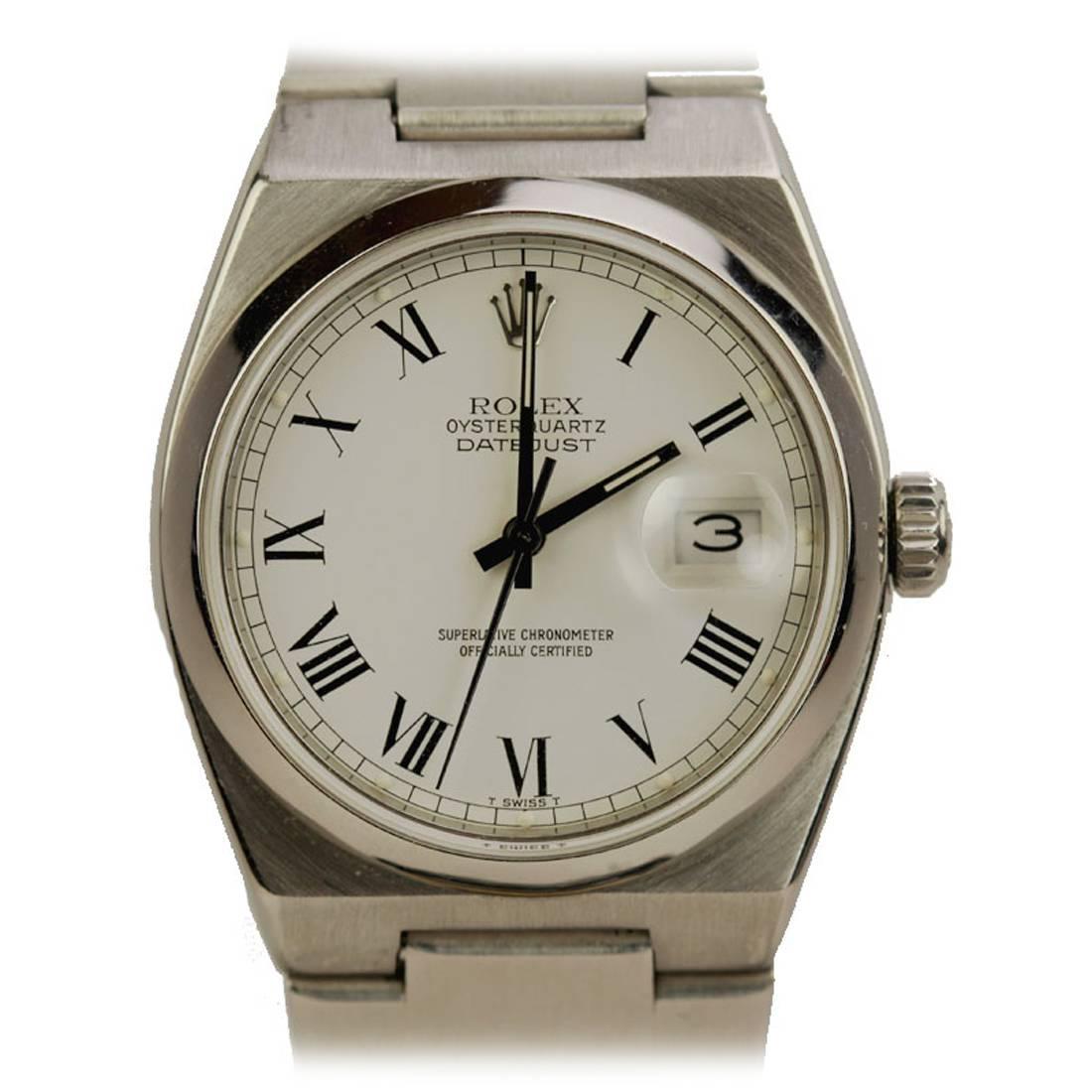 Rolex Stainless Steel Oysterquartz Datejust Wristwatch Ref 17000 