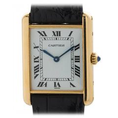 Used Cartier Man's Gold Tank Louis Quartz Wristwatch 