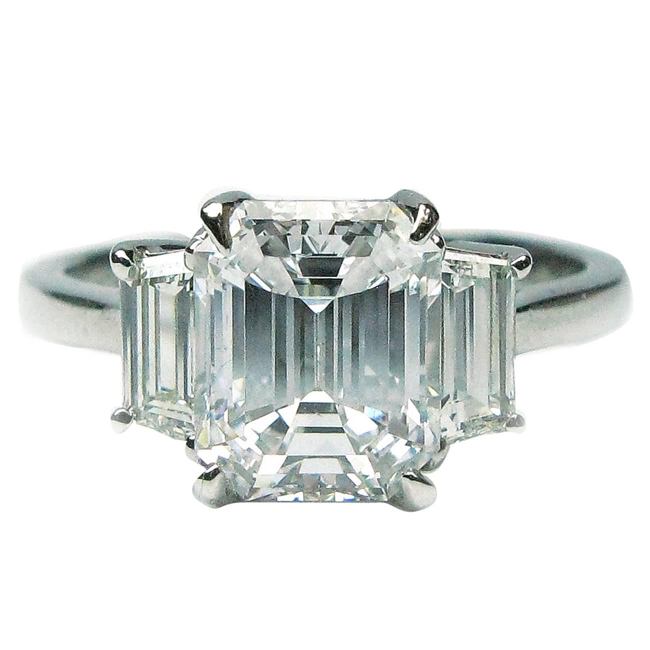 J. Birnbach GIA Certified 2.06 Carat D VS2 Emerald Cut Diamond Ring 