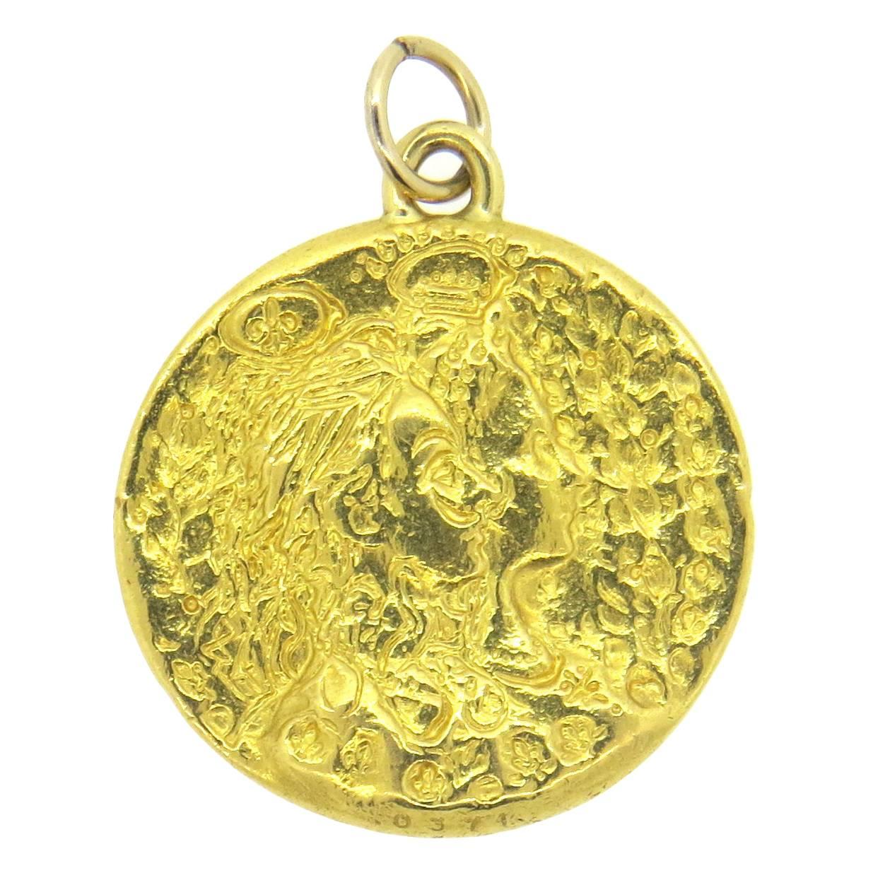 Salvador Dali Gold Circle Pendant 