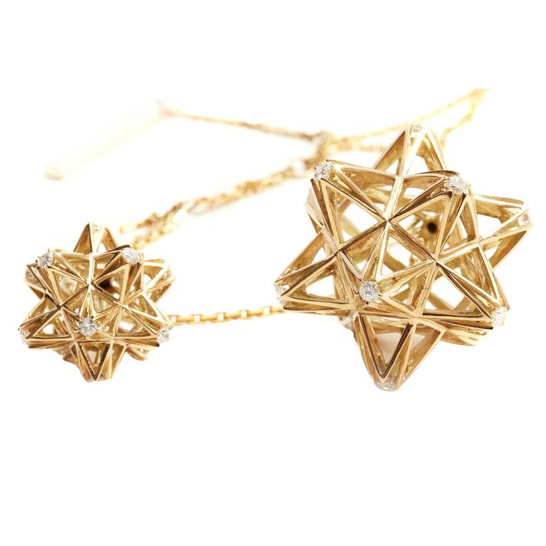 Frame Diamond Gold Pendant For Sale at 1stdibs