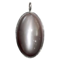 Erich Zimmermann 232.0 Carat Gray Moonstone Cognac Diamond Silver Mystic Pendant