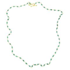 Temple St. Clair Karina Emerald Bead Gold Toggle Necklace 