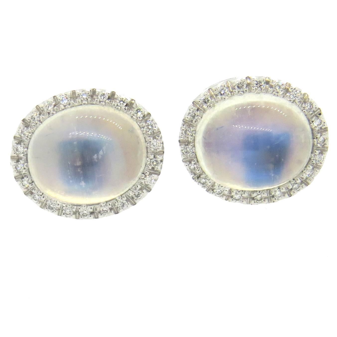 Favero Moonstone Diamond Gold Cufflinks