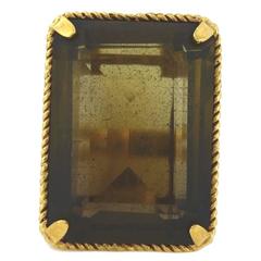 1960s Smoky Quartz Gold Cocktail Ring 9