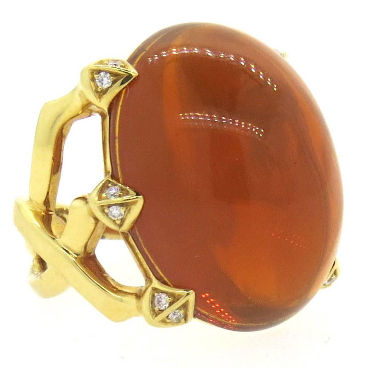 Stephen Webster 35.5 Carat Citrine diamond Gold Cocktail Ring