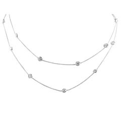 4.10 Carat Old European Cut Diamond Gold Opera Necklace 5