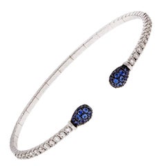 Bracelet manchette Spark en or avec saphirs de 1,46 carat et diamants