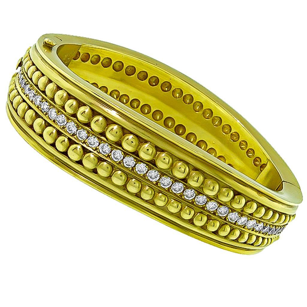 Vahe Naltchayan Diamond Gold Bangle Bracelet