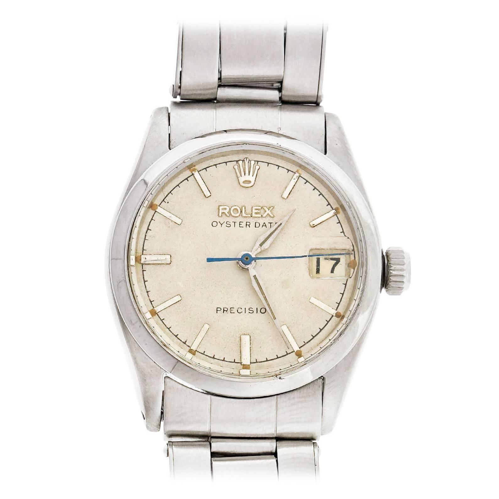 Rolex Montre-bracelet Oysterdate Precision en acier inoxydable Réf. 6466