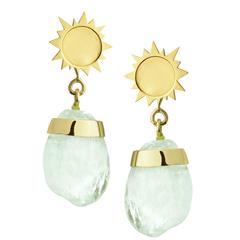 Tessa Packard Aquamarine Gold Dangle Earrings 4